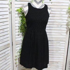 loft sleeveless A-line mini black dress (37)